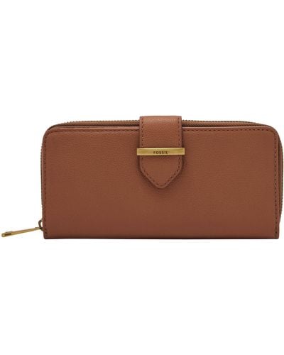 Fossil Bryce Leather Clutch - Brown