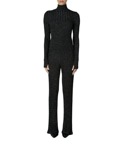 Enza Costa Rib Turtleneck Sweater - Black
