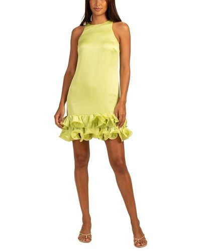 Trina Turk Feather Mini Dress - Yellow
