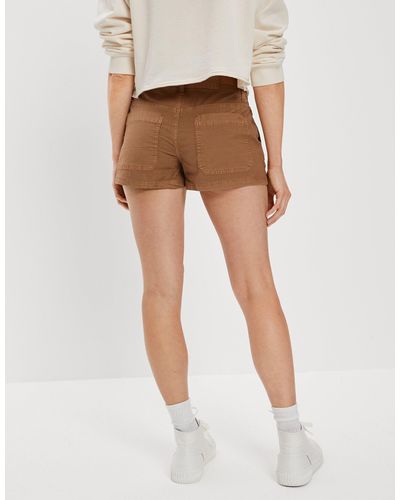 American Eagle Outfitters Ae Snappy Stretch Low-rise Short Short - Brown