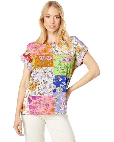 Johnny Was Cosmo Relaxed Tee Color Ladies Top Shirt - Multicolor