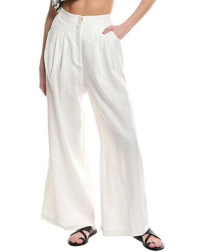 FARM Rio High-waist Linen Pant - White