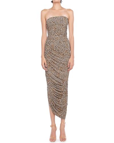 Norma Kamali Diana Strapless Gown - Brown
