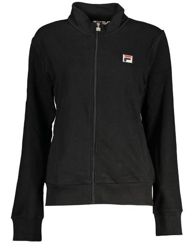 Fila Chic Long Sleeve Zip-up Sweatshirt - Black