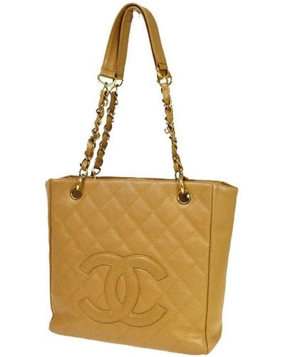 Chanel Pst (petite Shopping Tote) Leather Shoulder Bag (pre-owned) - Metallic