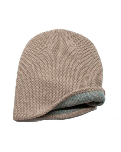 Portolano Cashmere Reversible Slouchy Hat - Brown
