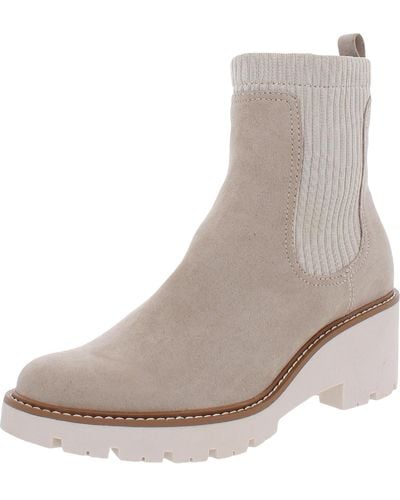 Steve Madden Gus Lugged Sole Laceless Chelsea Boots - Natural