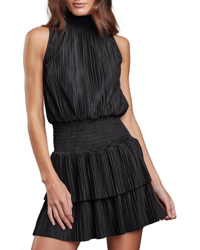 Sundays Clarence Crinkle Sleeveless Fit & Flare Dress - Black