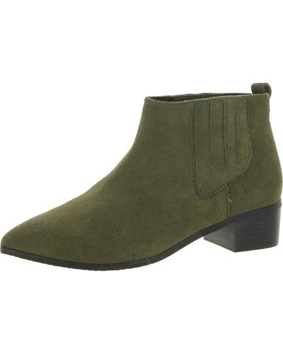 NYDJ Gillan Suede Pointed Toe Chelsea Boots - Green