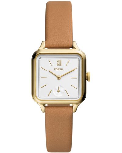 Fossil Colleen Three-hand, Gold-tone Stainless Steel Watch - White