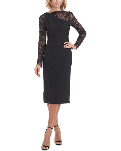 JS Collections Caliana Lace Asymmetrical Cocktail And Party Dress - Black