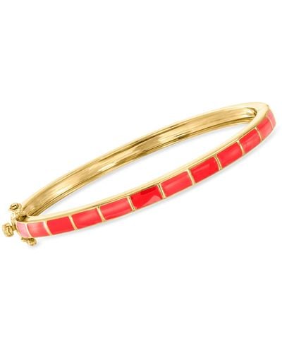 Ross-Simons Enamel Striped Bangle Bracelet - Red
