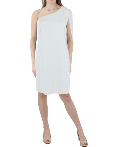 Adrianna Papell One Shoulder Mini Sheath Dress - White