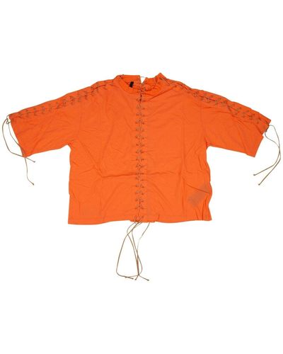 Unravel Project Lace Up T-shirt - Orange