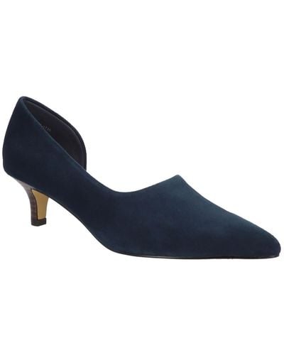 Bella Vita Quilla Suede Pointed Toe Dress Heels - Blue