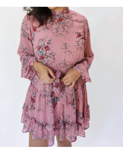 She + Sky Love And Lucky Floral Dress - Pink