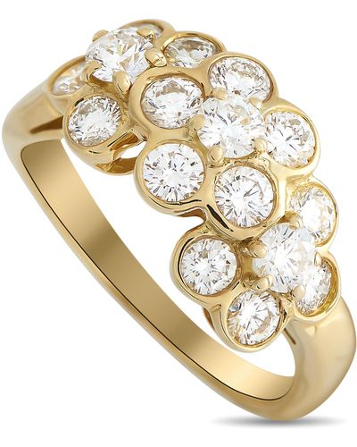 Van Cleef & Arpels Fleurette 18k Yellow Gold 0.95ct Diamond Ring - Metallic