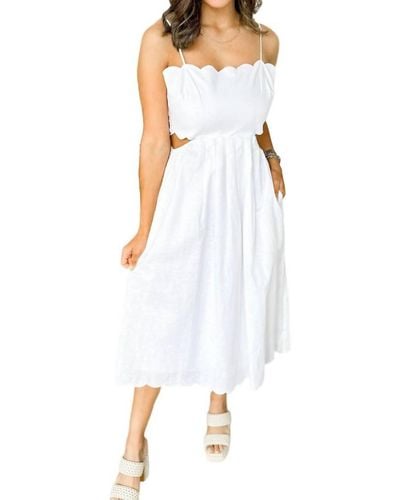 Lucy Paris Alba Scalloped Dress - White