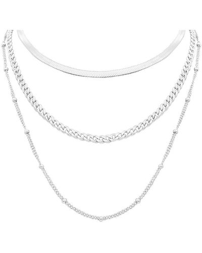 Adornia Layered Chain Necklace - Metallic