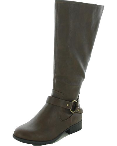 LifeStride X-felicity Faux Leather Wide Calf Knee-high Boots - Gray