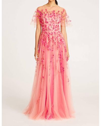 THEIA Lydia Beaded Gown - Pink