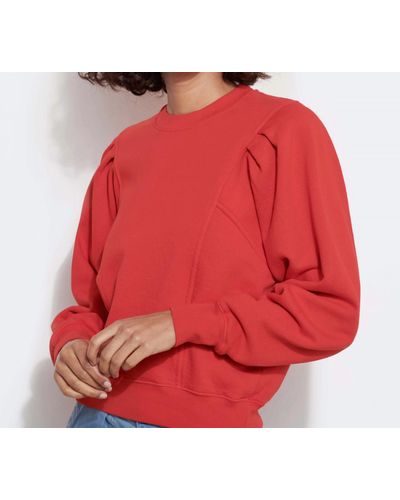 Sundry Pleated Pullover Top - Red
