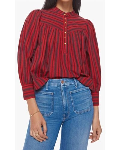Mother The Toss Up Cotton Blouse - Red