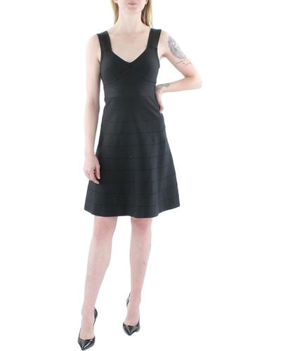 Bebe Summer Bandage Fit & Flare Dress - Black