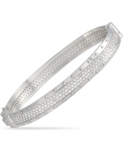 Louis Vuitton Empreinte 18k White Gold 2.0ct Diamond Bangle Bracelet Size Small