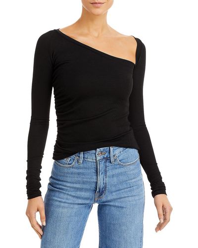 Generation Love Agnes Scoop Neck Long Sleeve Pullover Top - Black