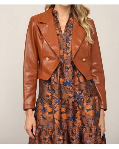 Fate Iris Faux Leather Jacket - Brown