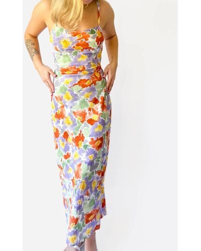 Bailey Rose Watercolor Floral Maxi Dress In Multi - White