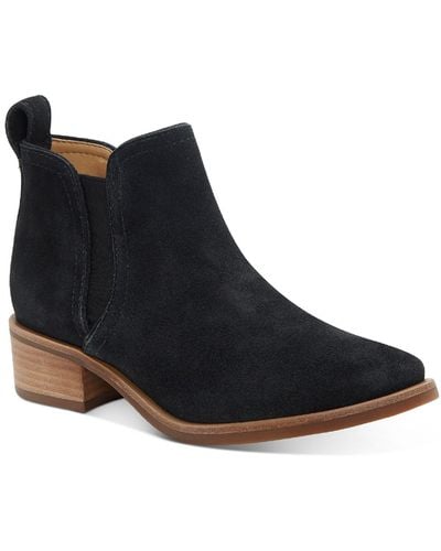 Lucky Brand Pogan Leather Slip On Ankle Boots - Black