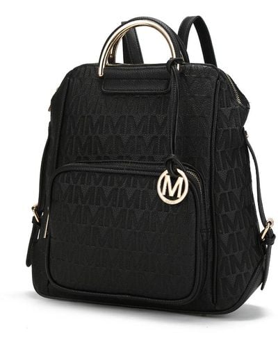 MKF Collection by Mia K Torra Milan "m" Signature Trendy Backpack - Black