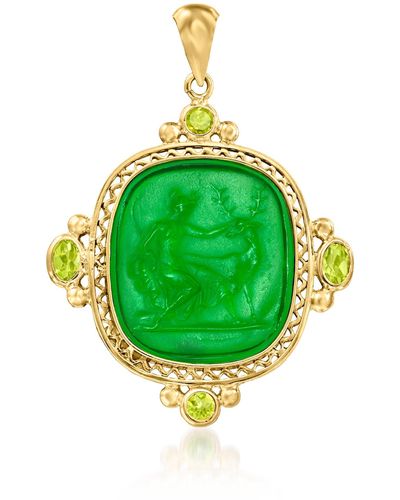 Ross-Simons Italian Venetian Glass And Peridot Pendant - Green