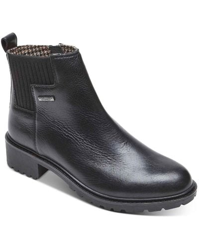 Rockport Ryleigh Leather Ankle Chelsea Boots - Black