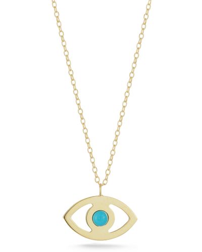 Ember Fine Jewelry 14k Italian Gold Evil Eye Necklace - Metallic