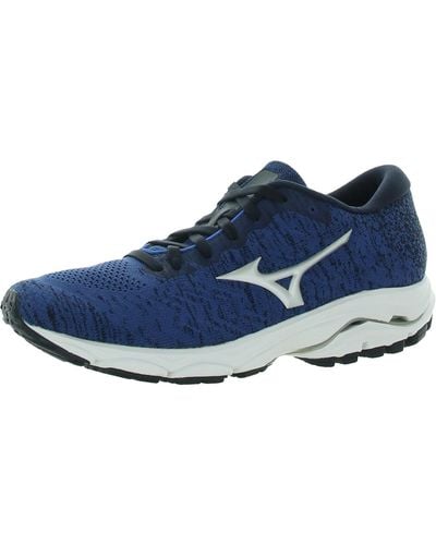 Mizuno Wave Inspire 16 Waveknit Fitness Workout Running Shoes - Blue
