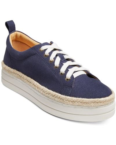 Jack Rogers Mia Canvas Lace-up Casual And Fashion Sneakers - Blue