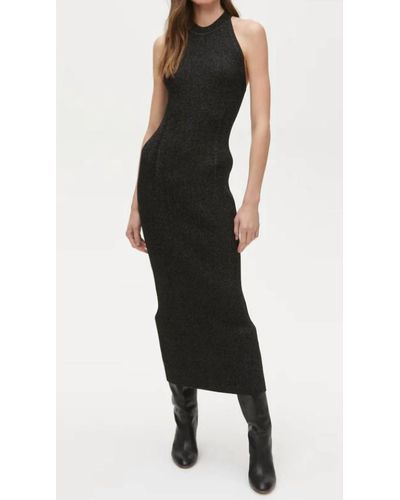 Michael Stars Giselle Shimmer Ribbed Dress - Black
