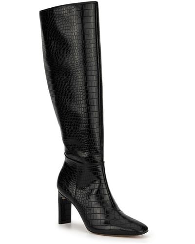New York & Company Faux Leather Tall Knee-high Boots - Black