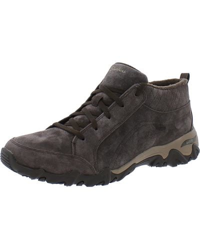 Skechers Arch Fit Compulsions-mementos Suede Lace Up Athletic And Training Shoes - Brown