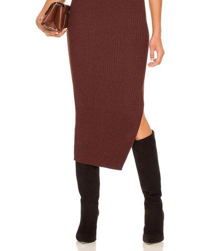 MINKPINK Lynd Knit Midi Skirt - Red