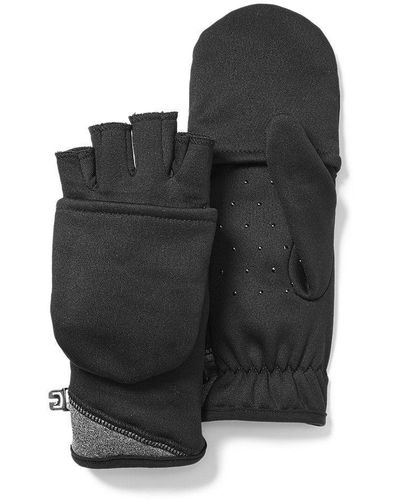 Eddie Bauer Crossover Fleece Convertible Gloves - Black