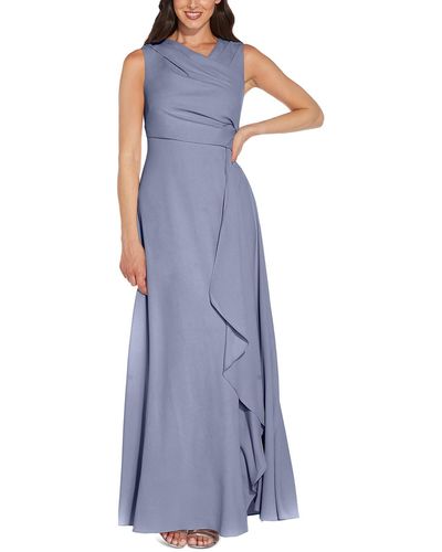 Adrianna Papell Asymmetric-neck Maxi Evening Dress - Purple