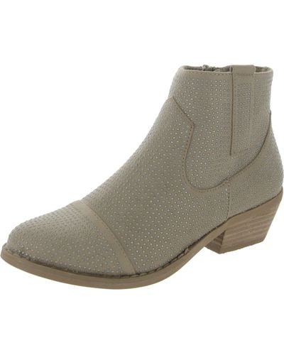 Report Collection Damzel Studded Faux Suede Dress Boots - Gray