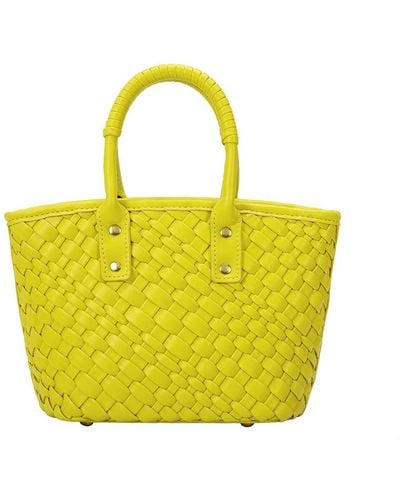 Melie Bianco Maddy Lime Recycled Vegan Crossbody Bag - Yellow