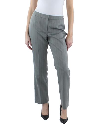 Le Suit Petites Pinstripe Office Suit Pants - Gray