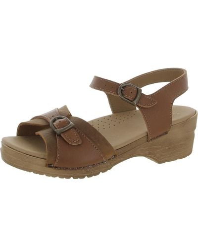 Sanita Sorrento Leather Slingback Strappy Sandals - Brown