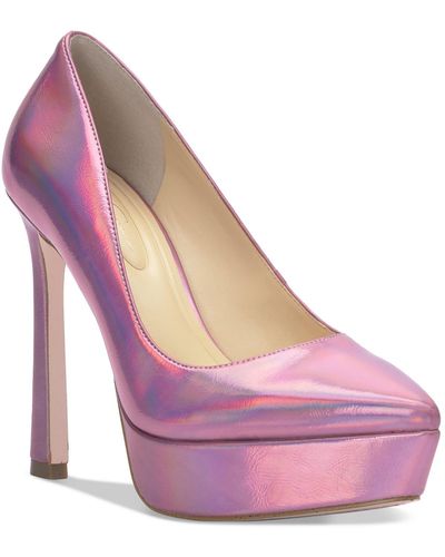 Jessica Simpson Jariah Iridescent Almond Toe Platform Heels - Pink